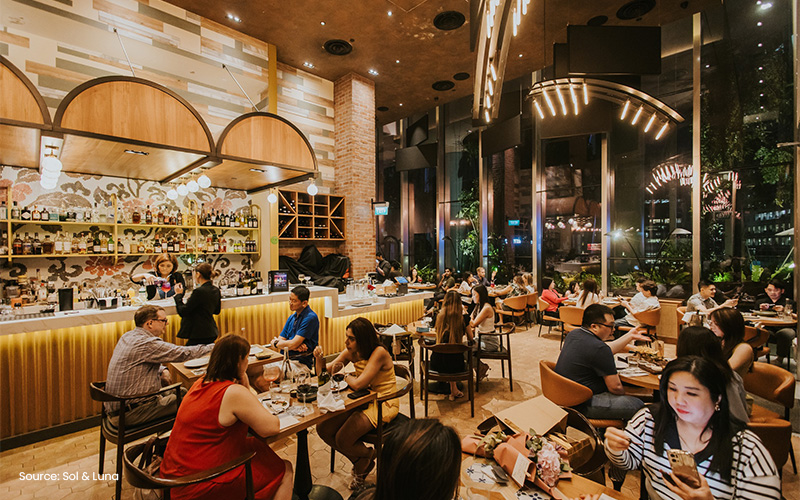 Patrons enjoying the good ambience at Sol & Luna