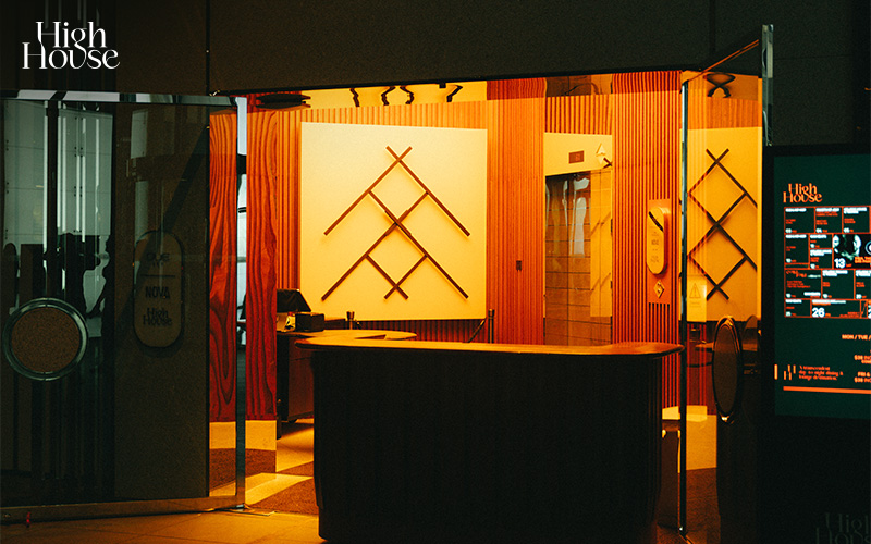 The upscale bar interior of HighHouse.