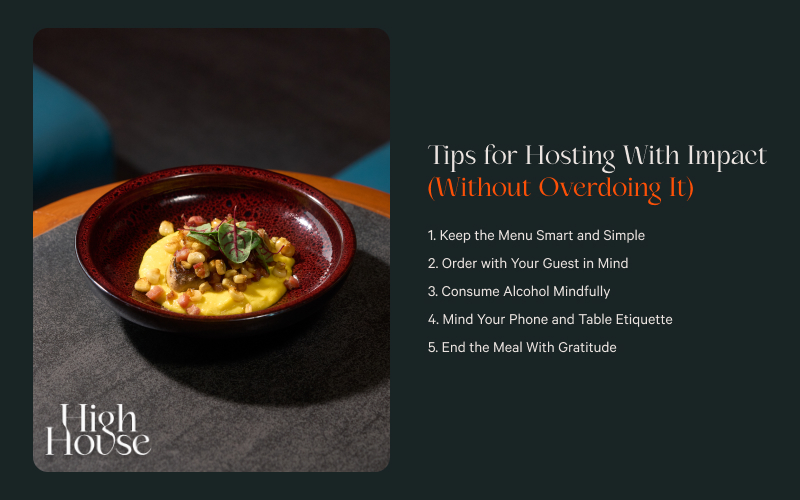 Infographic on tips for hosting an impactful meal