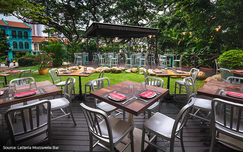 Latteria Mozzarella Bar's outdoor dining area